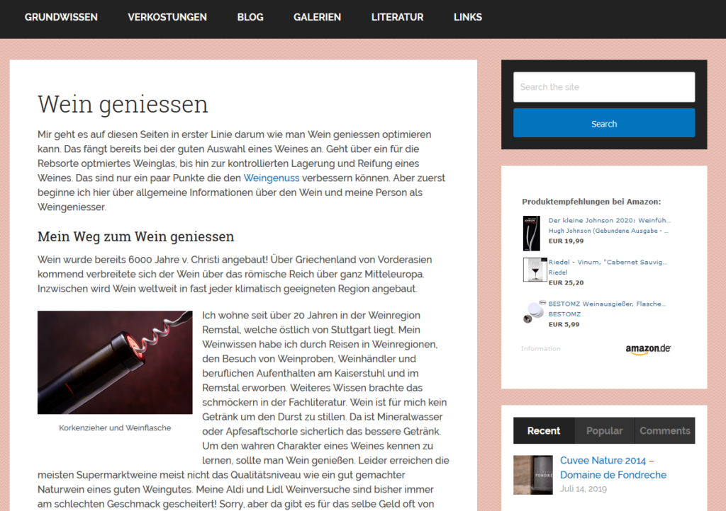 Wein-Homepage 2019 im neuen Design