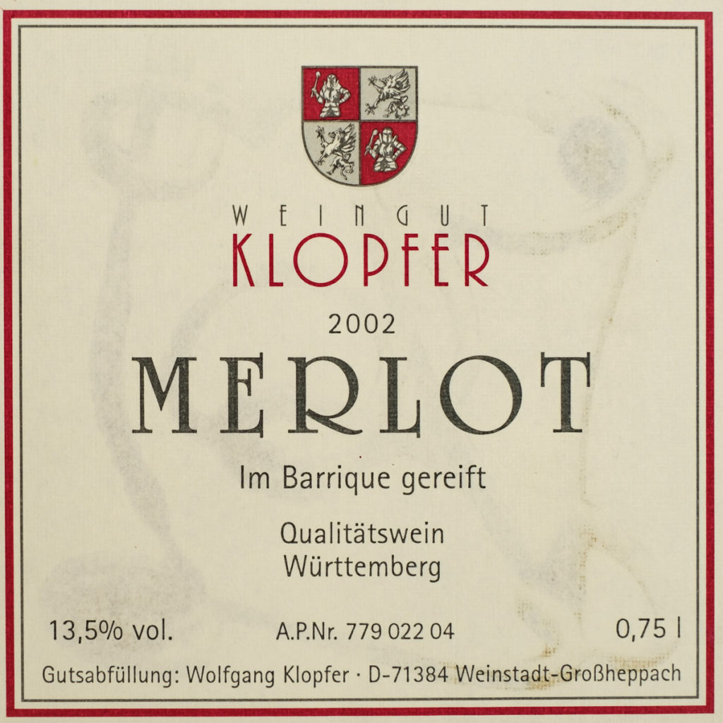 Merlot Barrique 2002 - Weingut Klopfer