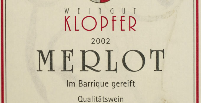 Merlot Barrique 2002 – Weingut Klopfer