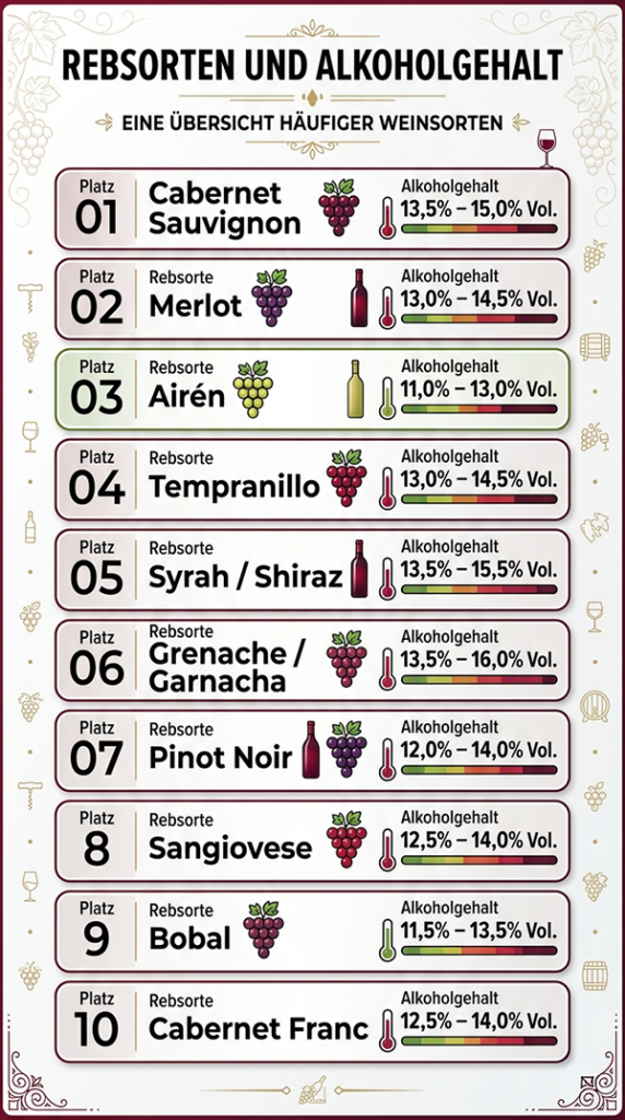 Infografik Rotwein Alkoholgehalt